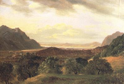 Alexandre Calame The Rhone Valley at Bex with a View to the Lake of Geneva (nn02) oil painting picture